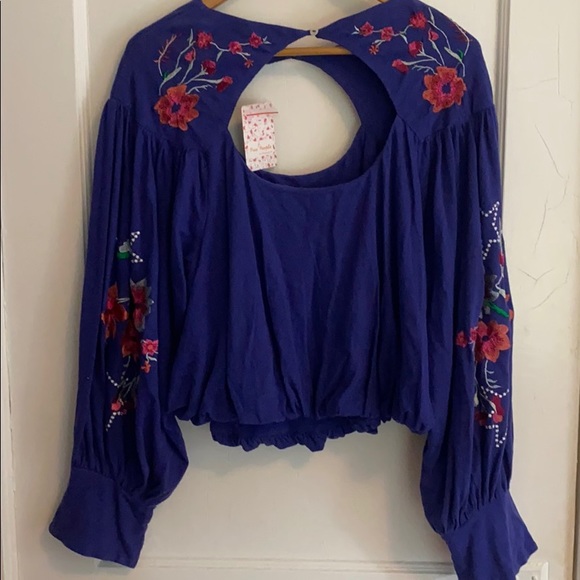 Free People Lida Boho embroidered sleeves NWT - Picture 2 of 4